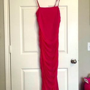 Pink ruched dress